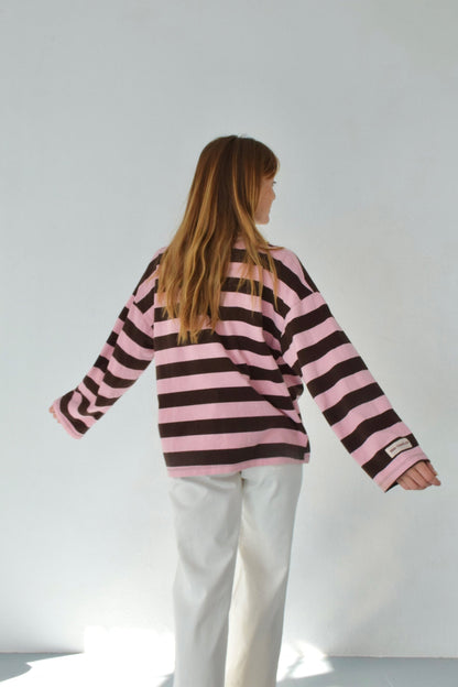 Polera Filipa Marrón y Rosa