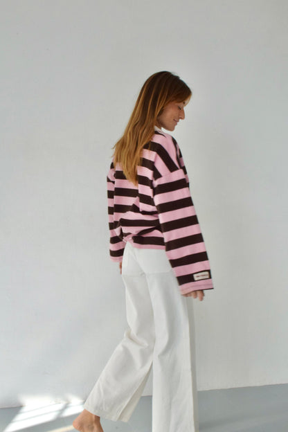 Polera Filipa Marrón y Rosa