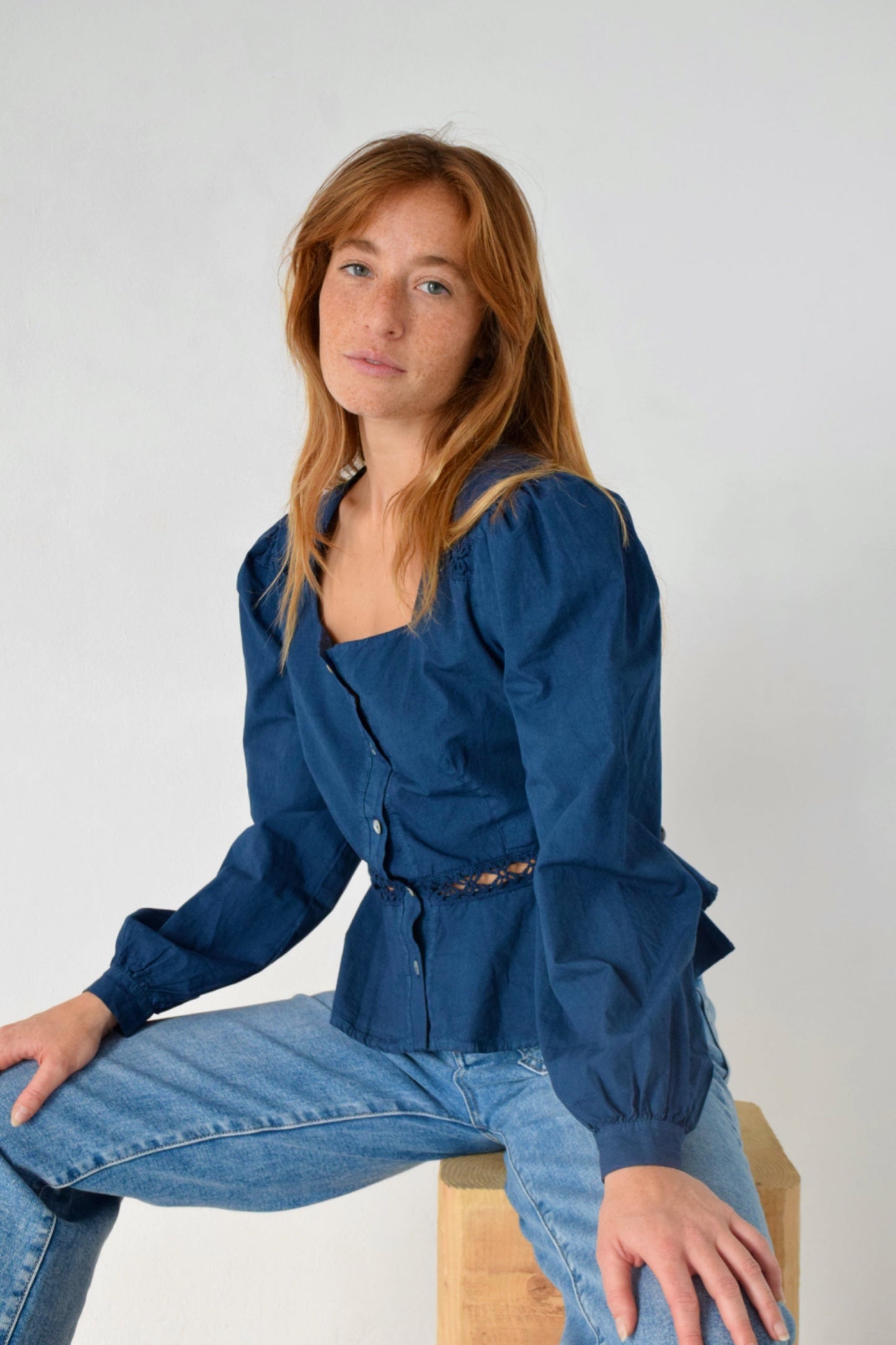 Roma Navy Blouse