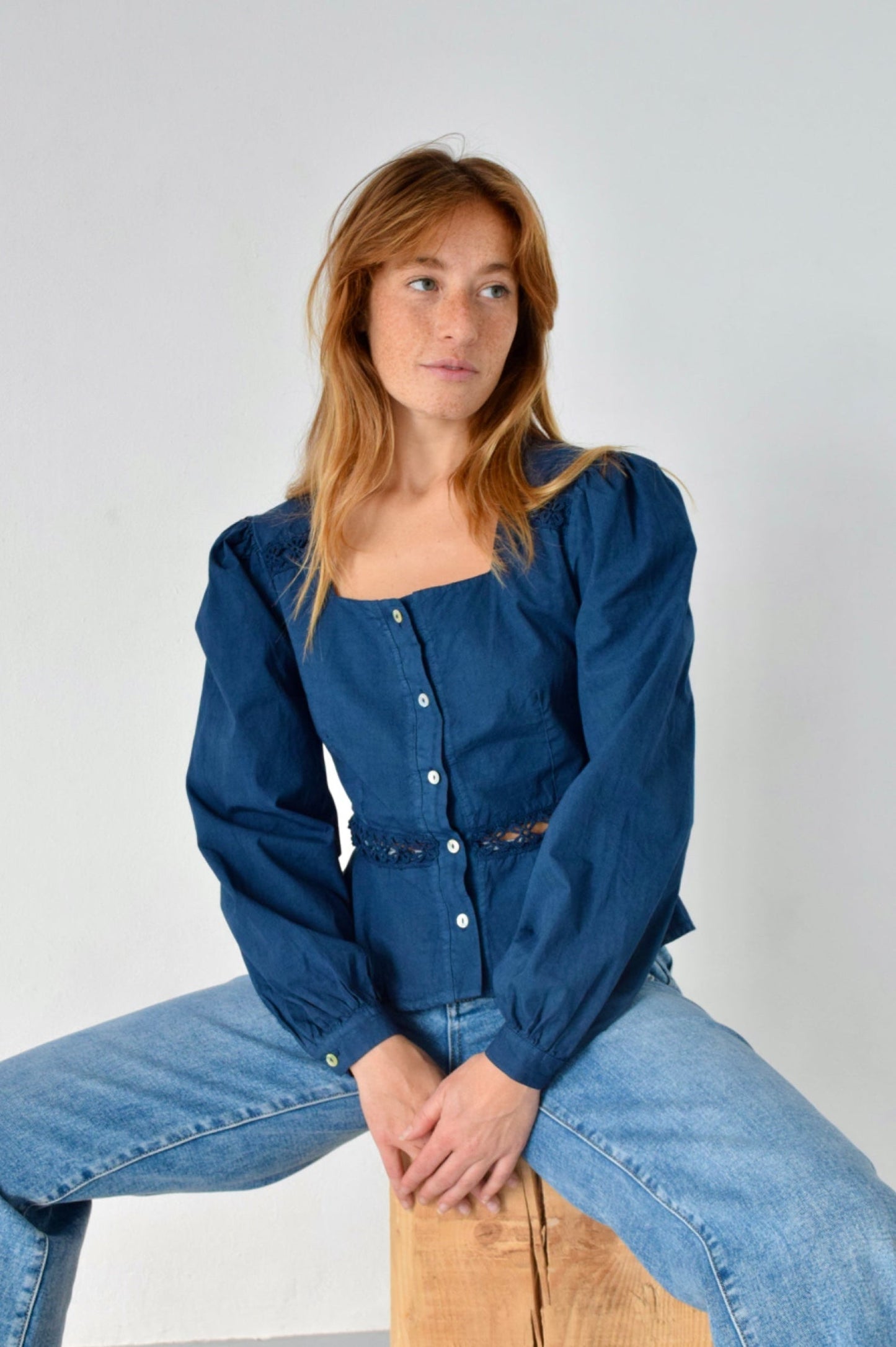 Roma Navy Blouse