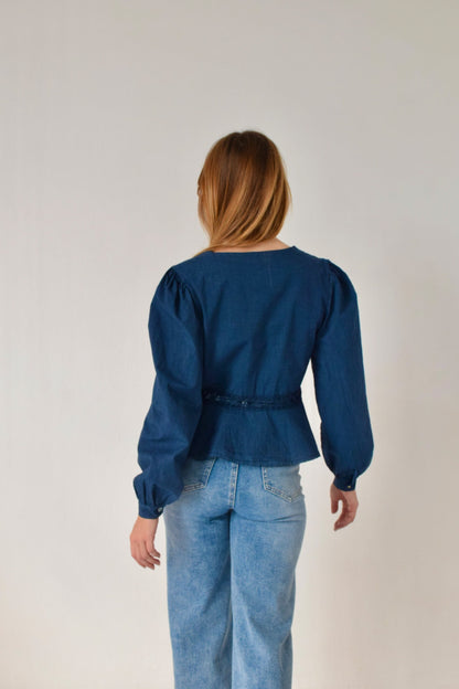 Roma Navy Blouse