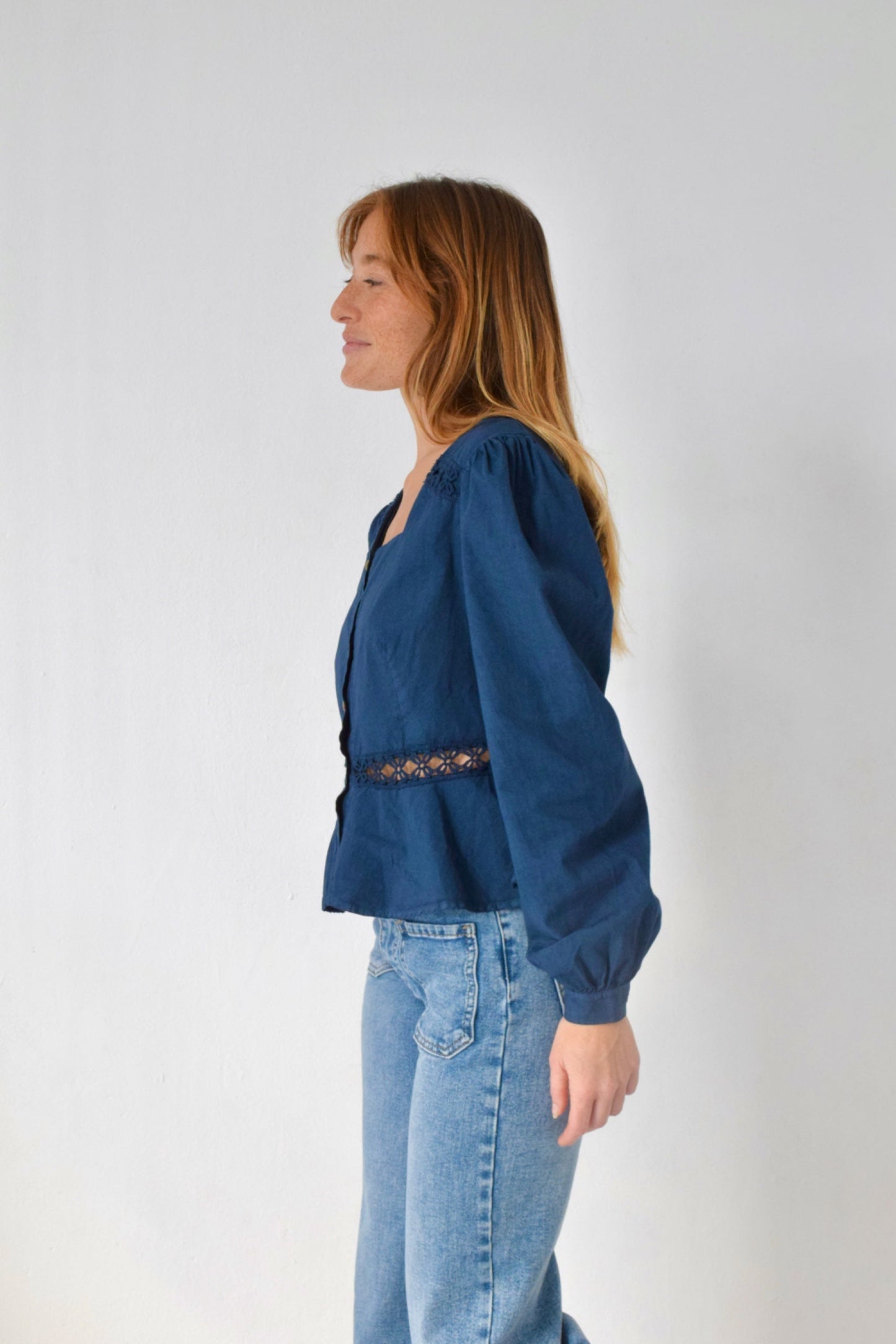 Roma Navy Blouse