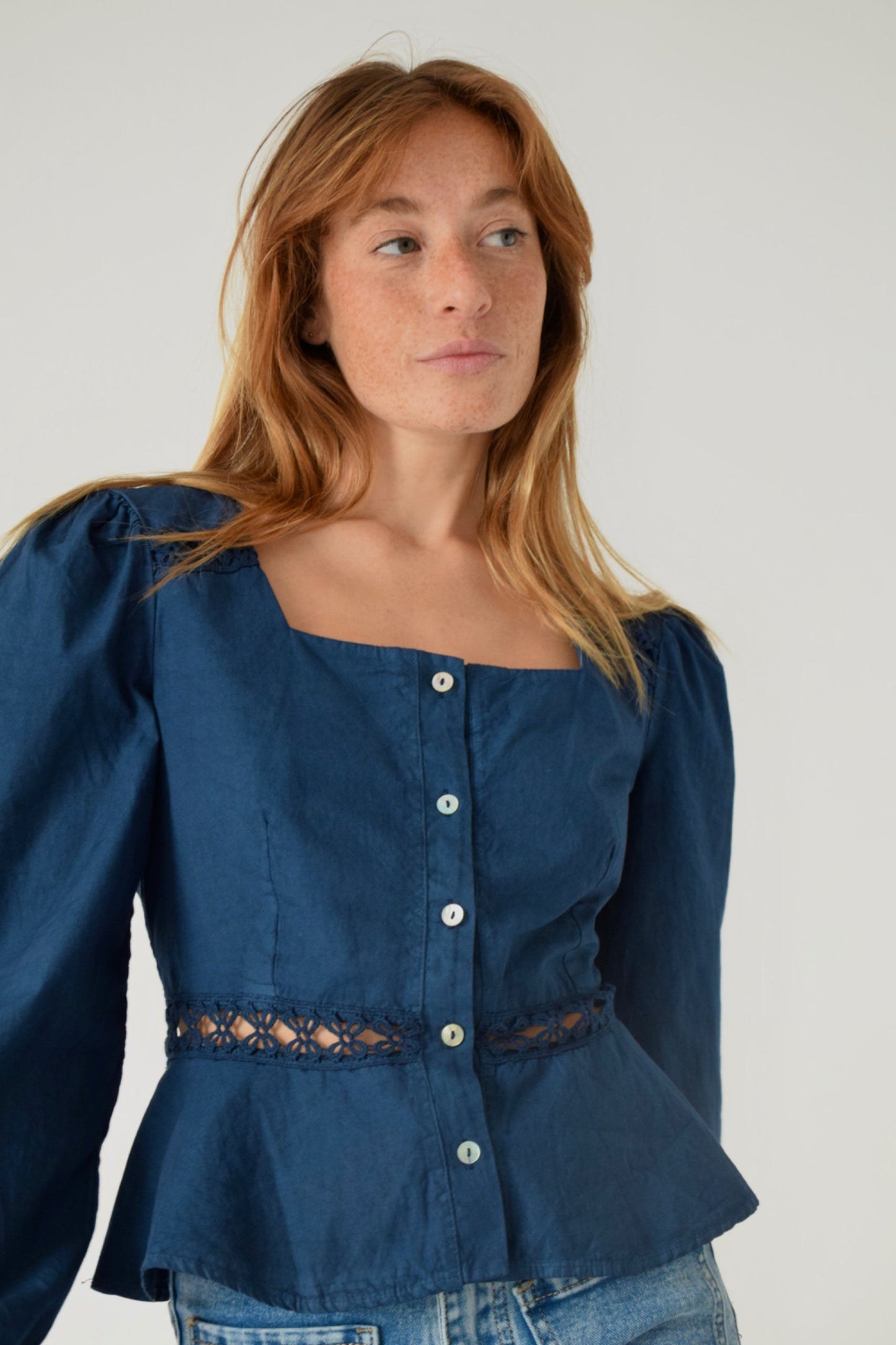Roma Navy Blouse