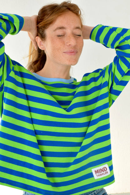 Camiseta Núria Verde y Marino