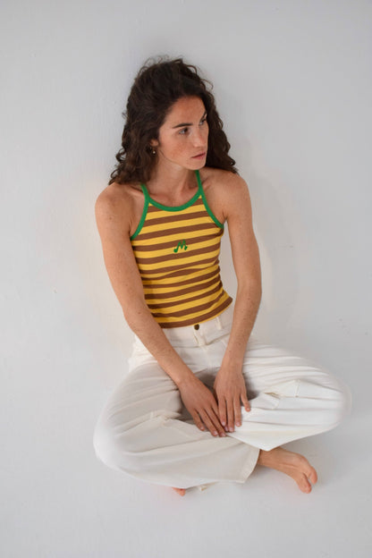 Yellow and Brown Moni Top