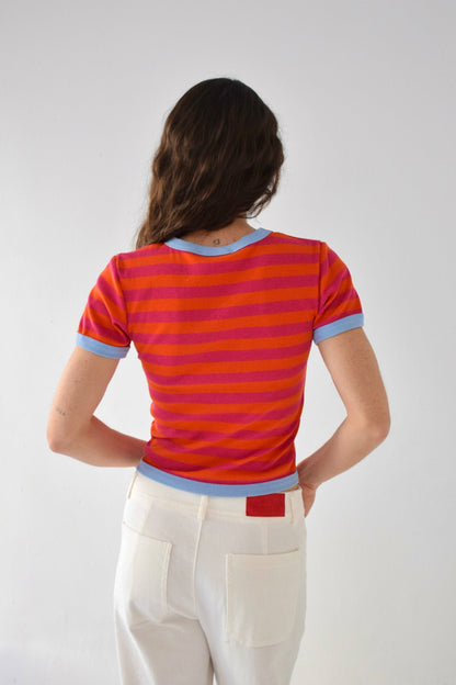 Orange and Fuchsia Tiara Top