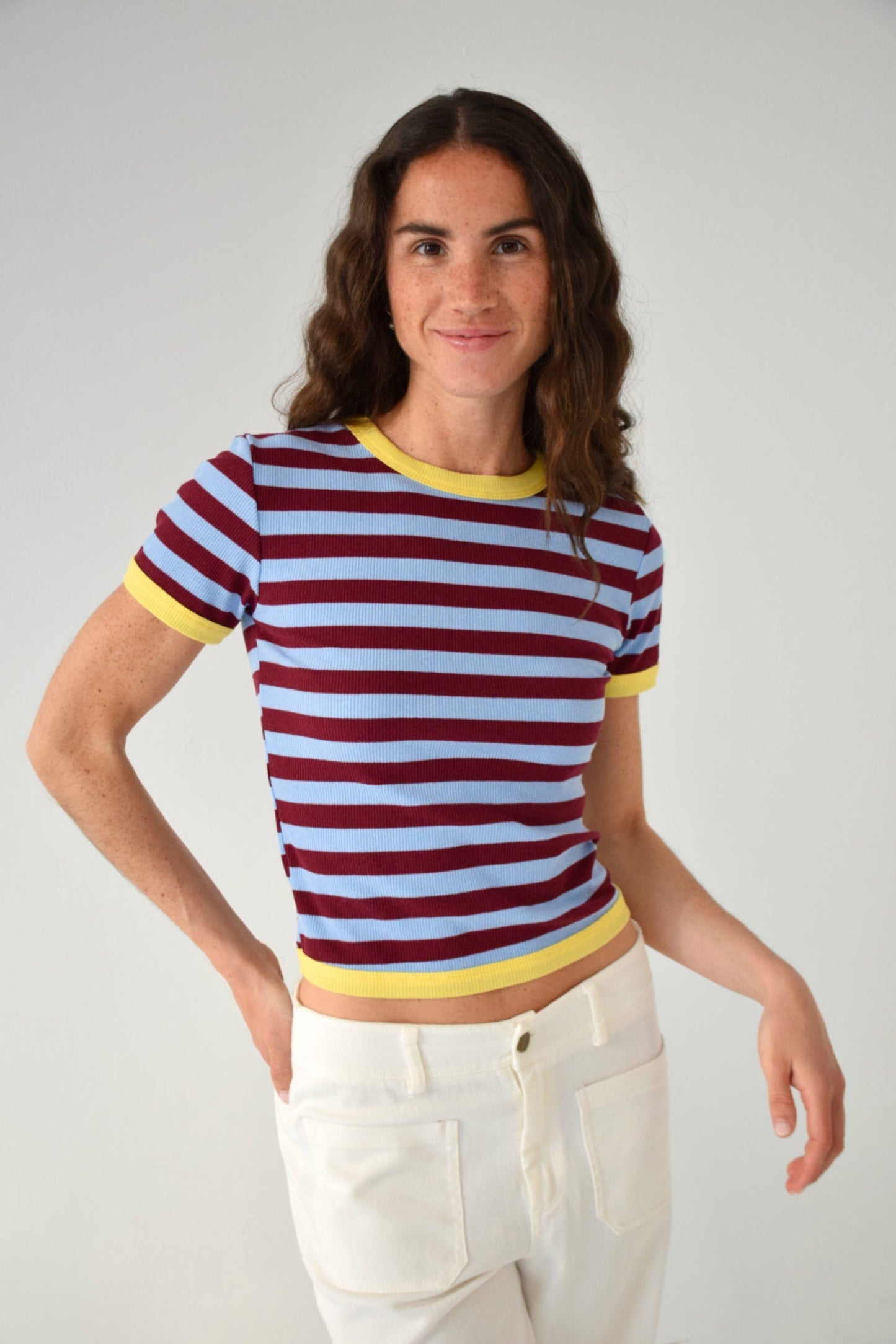 Tiara Top Burgundy and Celeste