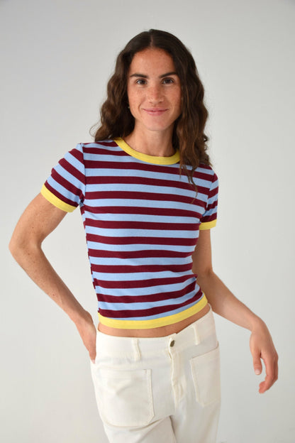 Tiara Top Burgundy and Celeste