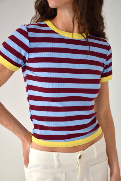 Tiara Top Burgundy and Celeste