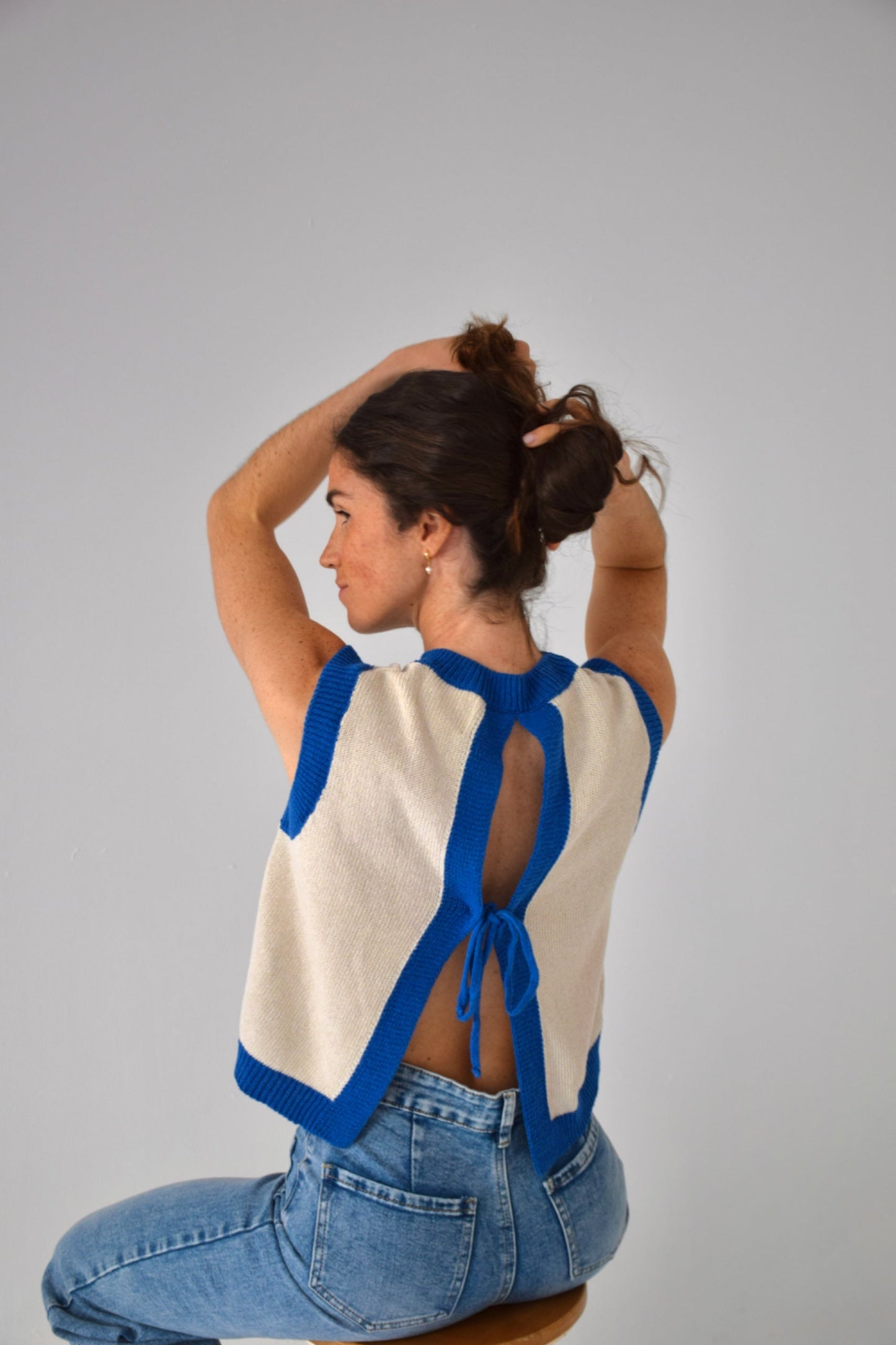 Top Laila Blanco y Azul