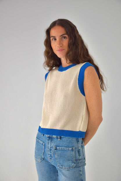 Top Laila Blanco y Azul