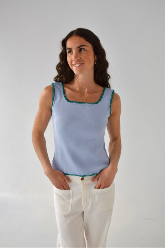 Top Miriam Celeste y Verde