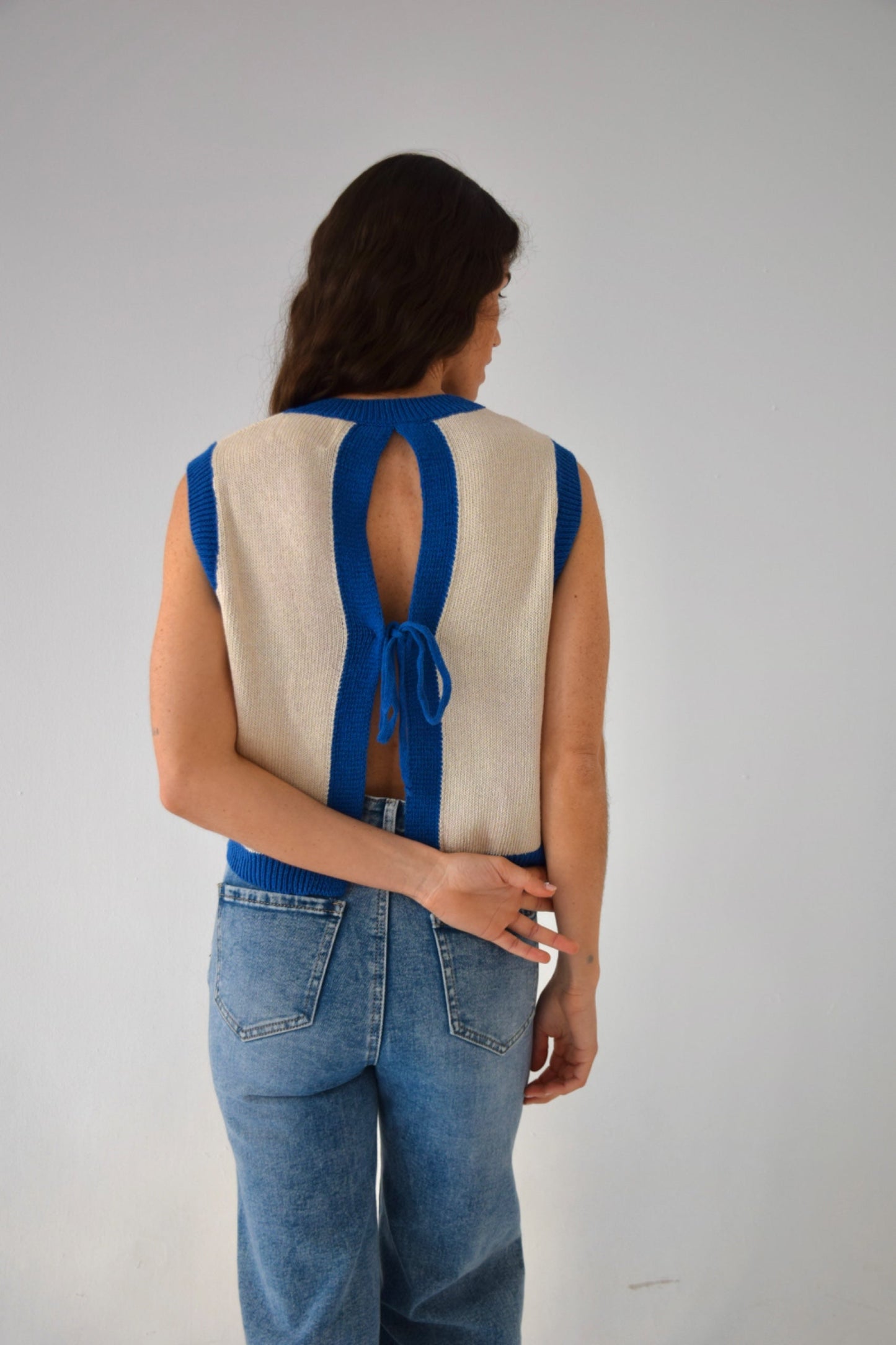 Top Laila Blanco y Azul