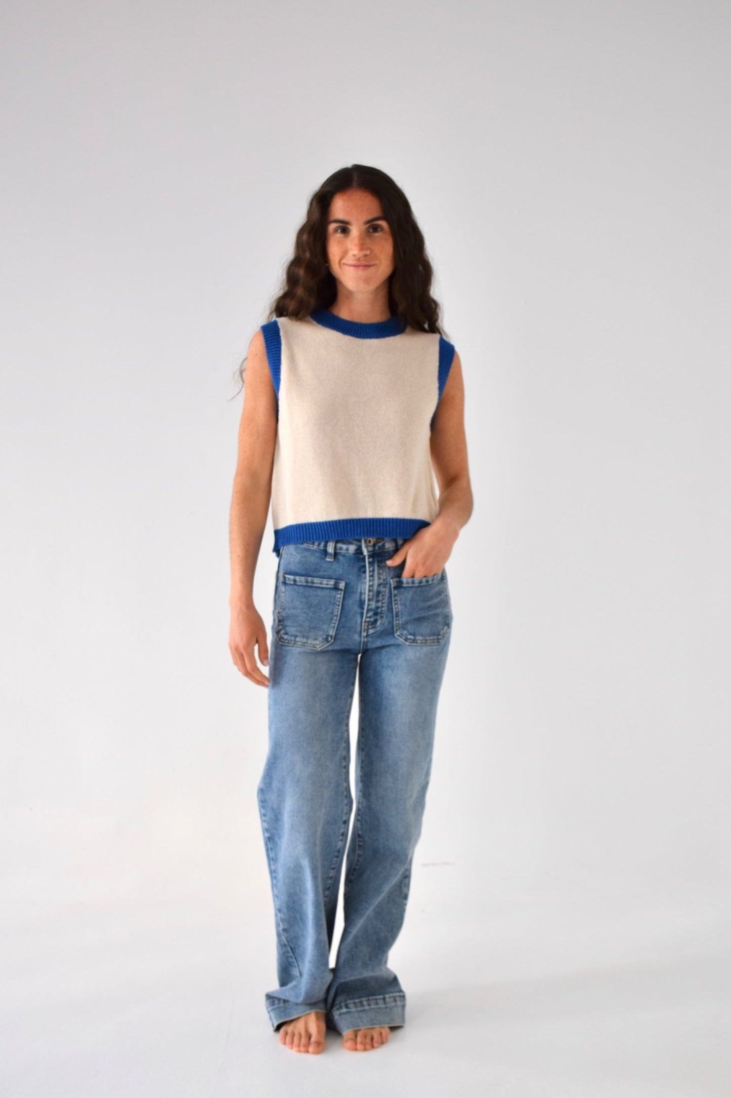Top Laila Blanco y Azul