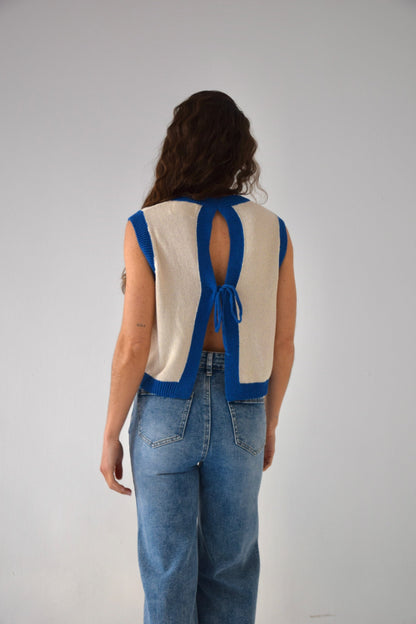Top Laila Blanco y Azul