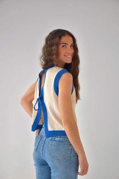 Top Laila Blanco y Azul