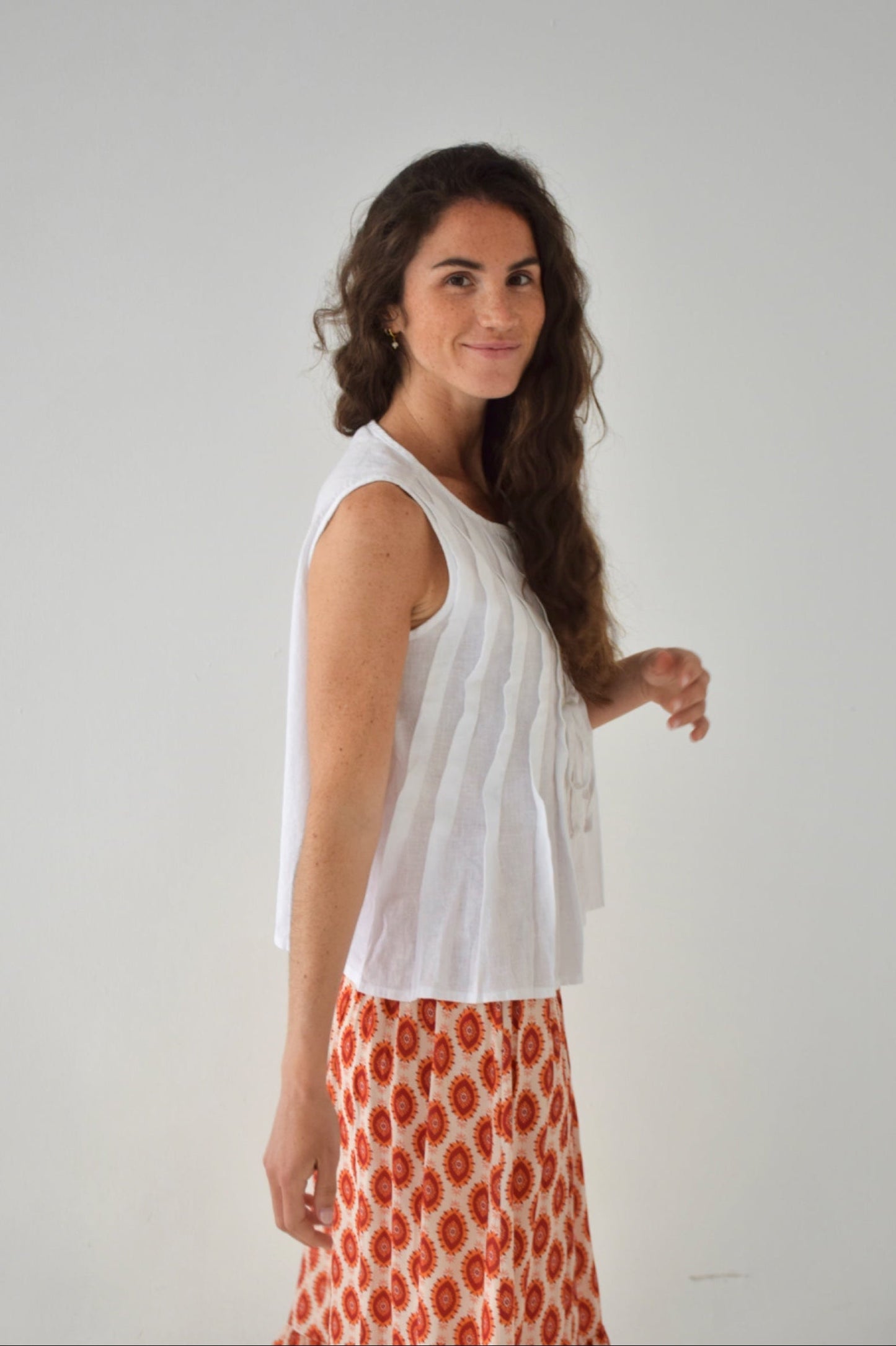 Gigi White Linen Top