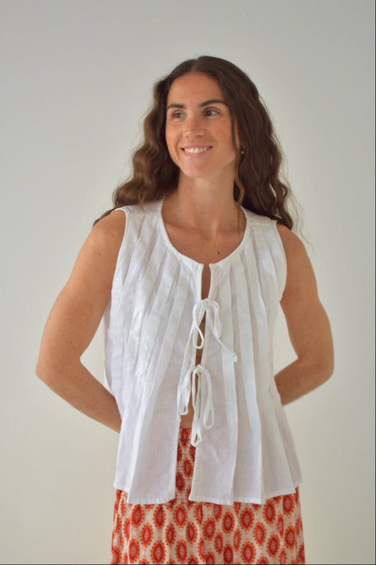 Top Gigi Blanco Lino