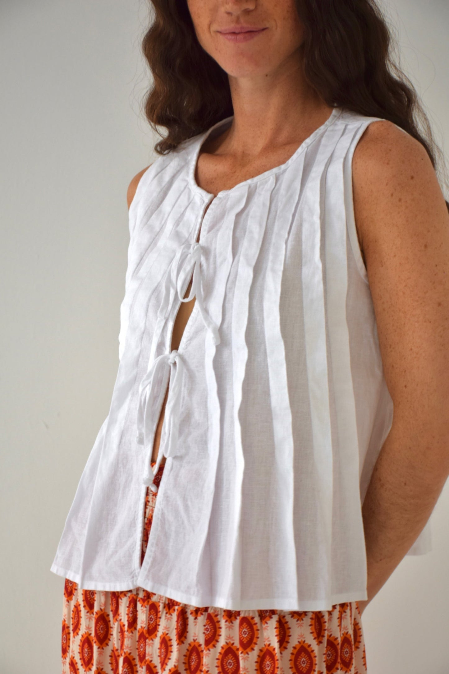 Gigi White Linen Top