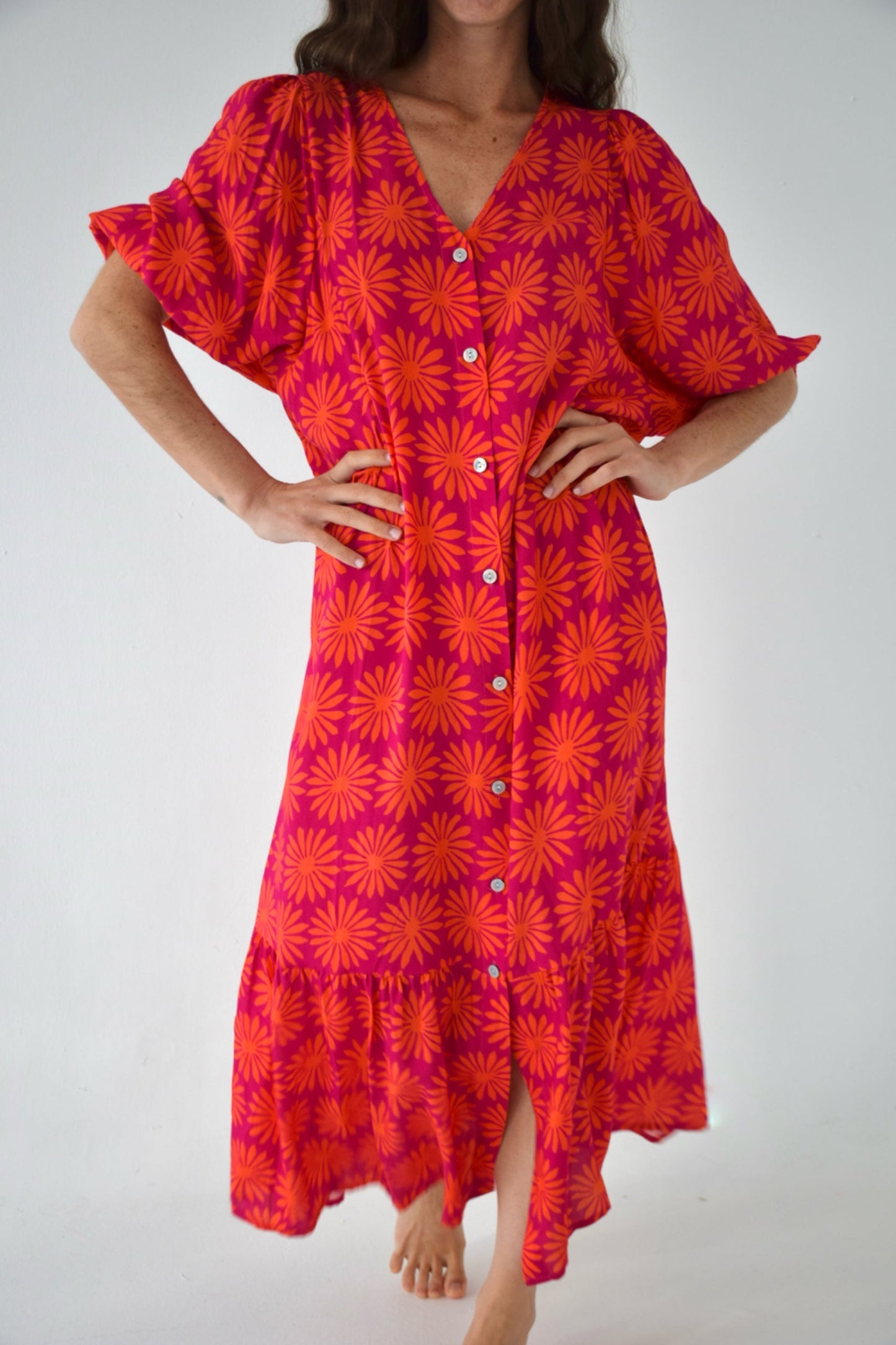 Mica Pink Floral Dress