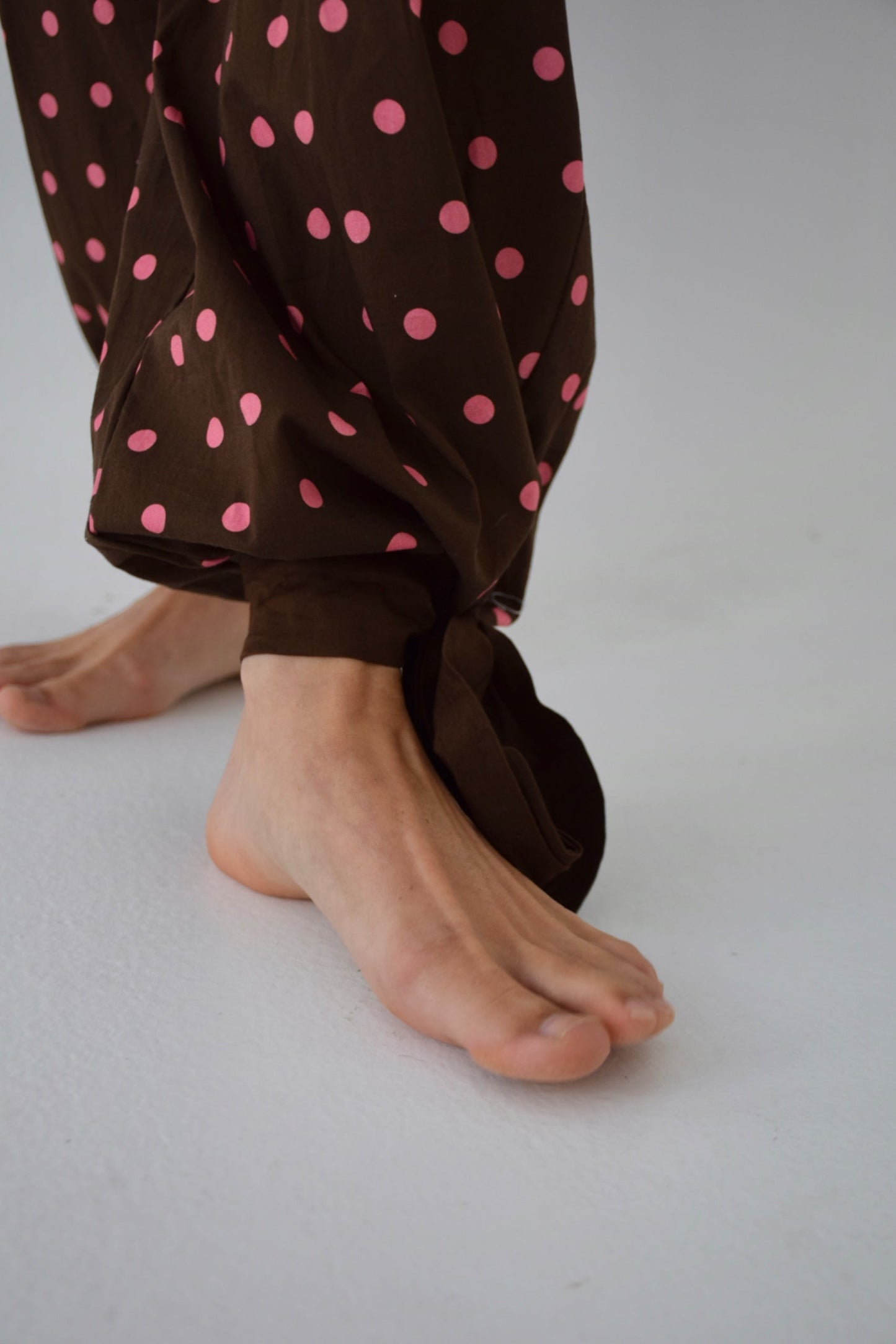 Lia Brown and Pink Polka Dot Trousers