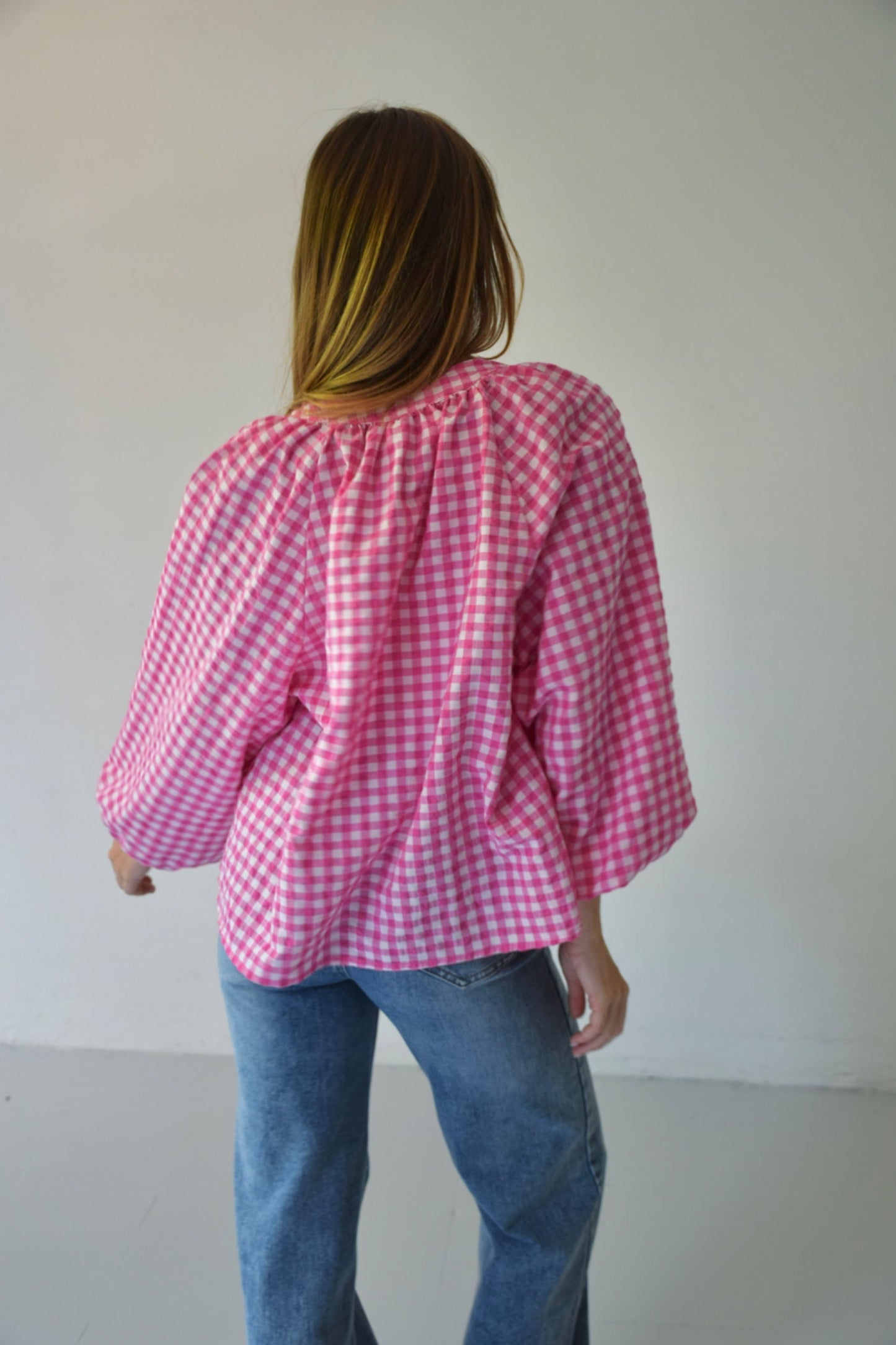 Blusa Matilde Vichy Fucsia
