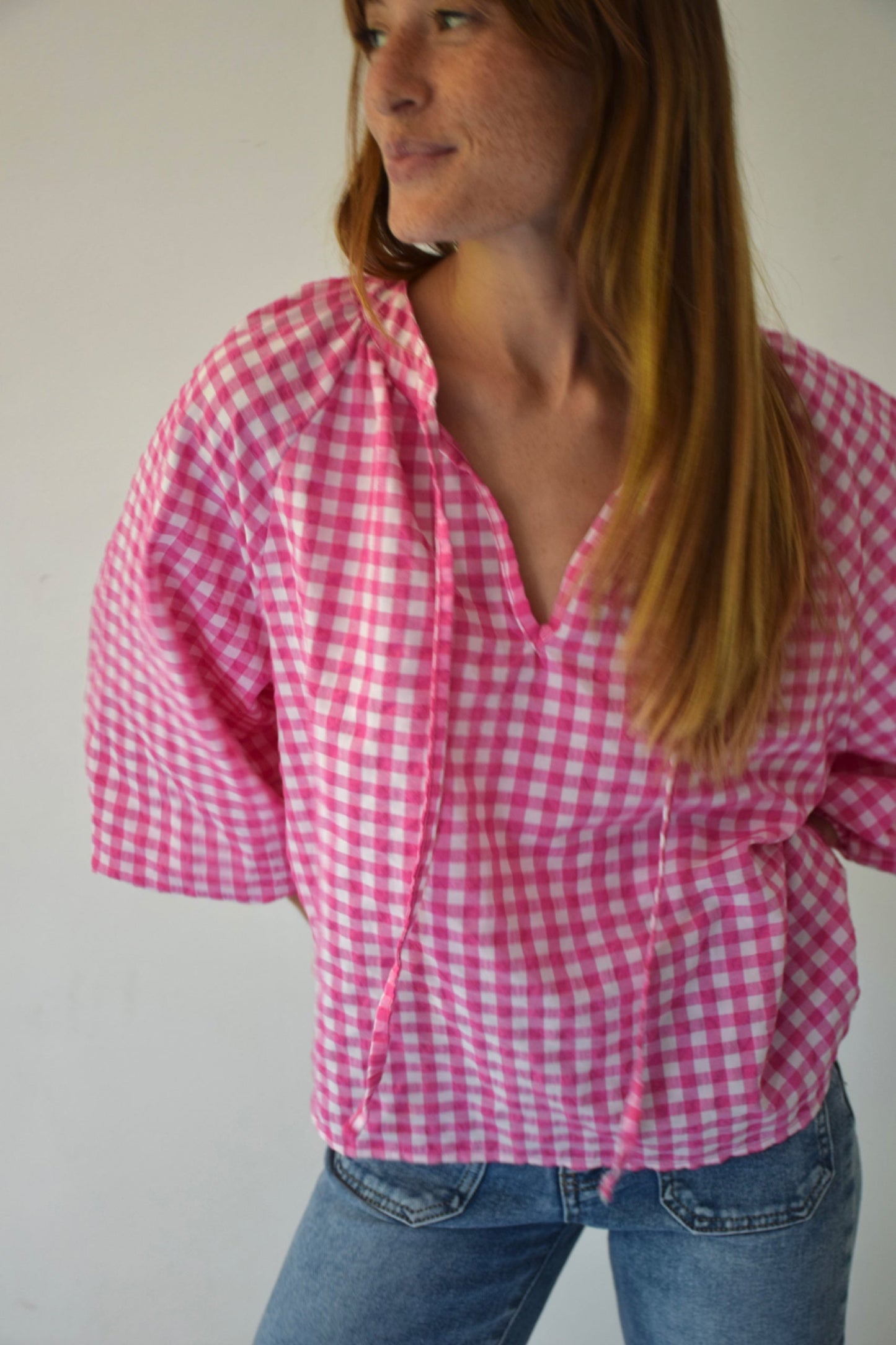 Blusa Matilde Vichy Fucsia