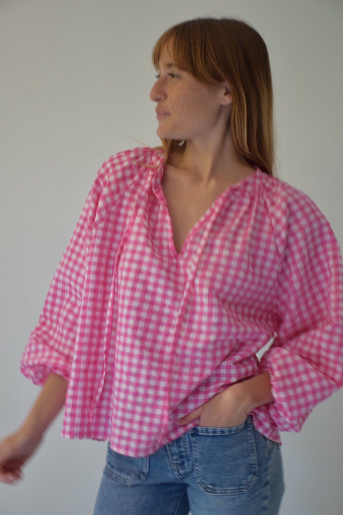 Blusa Matilde Vichy Fucsia