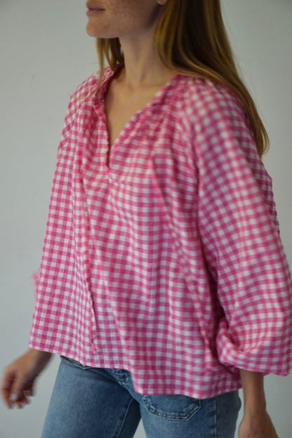 Blusa Matilde Vichy Fucsia