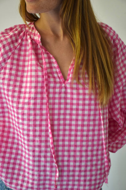 Blusa Matilde Vichy Fucsia