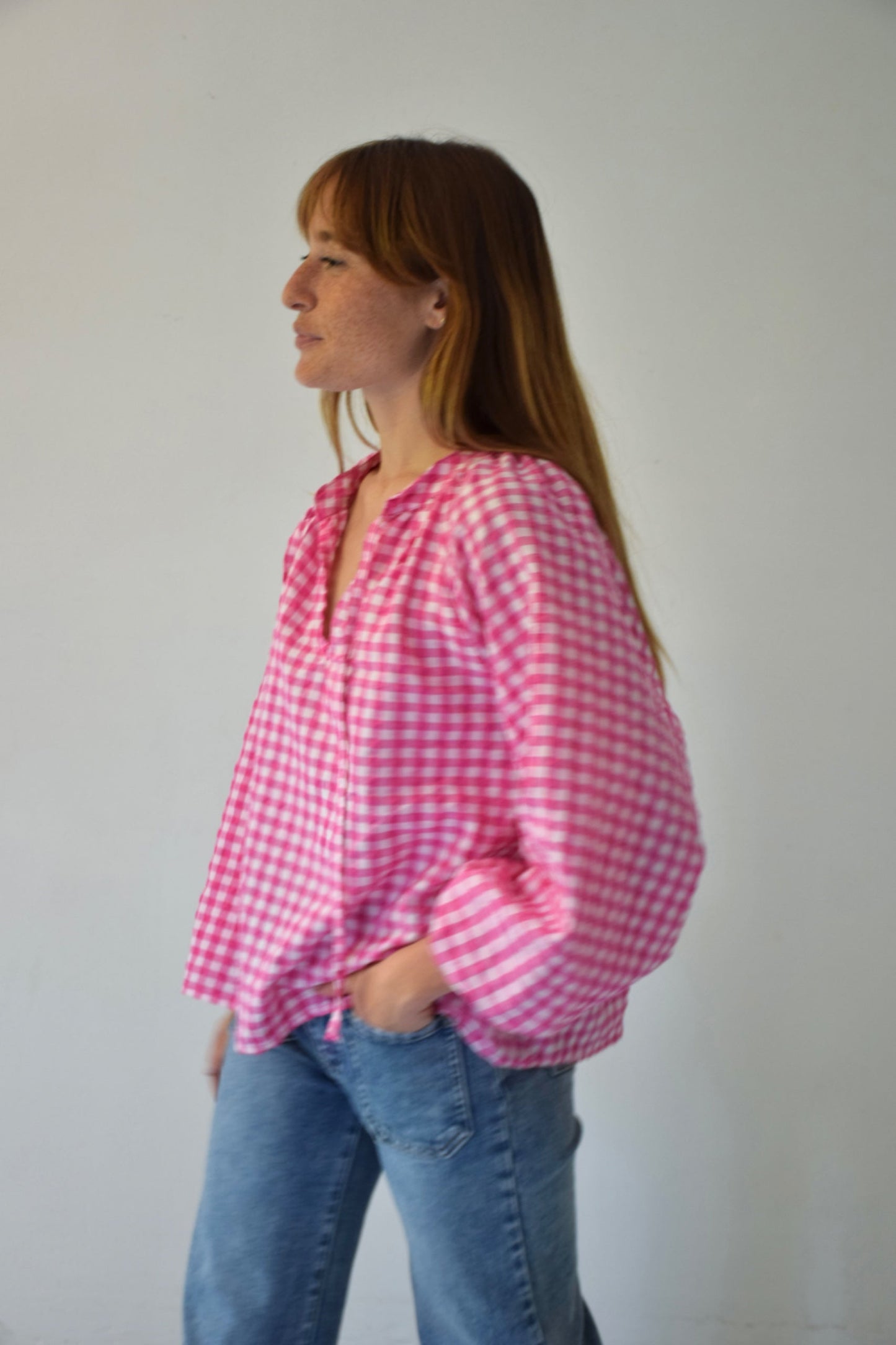 Blusa Matilde Vichy Fucsia