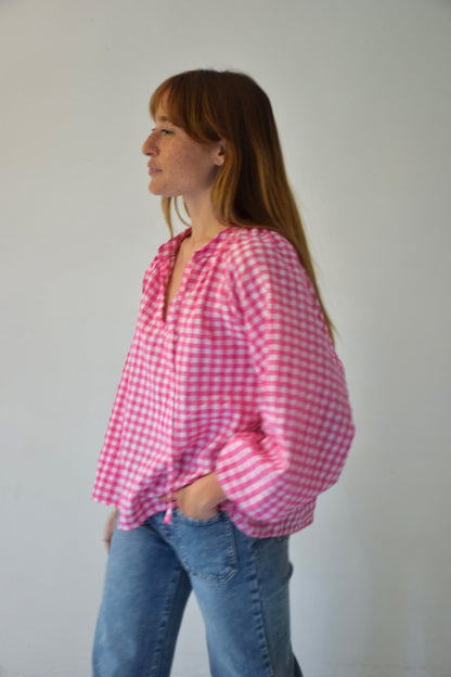 Blusa Matilde Vichy Fucsia
