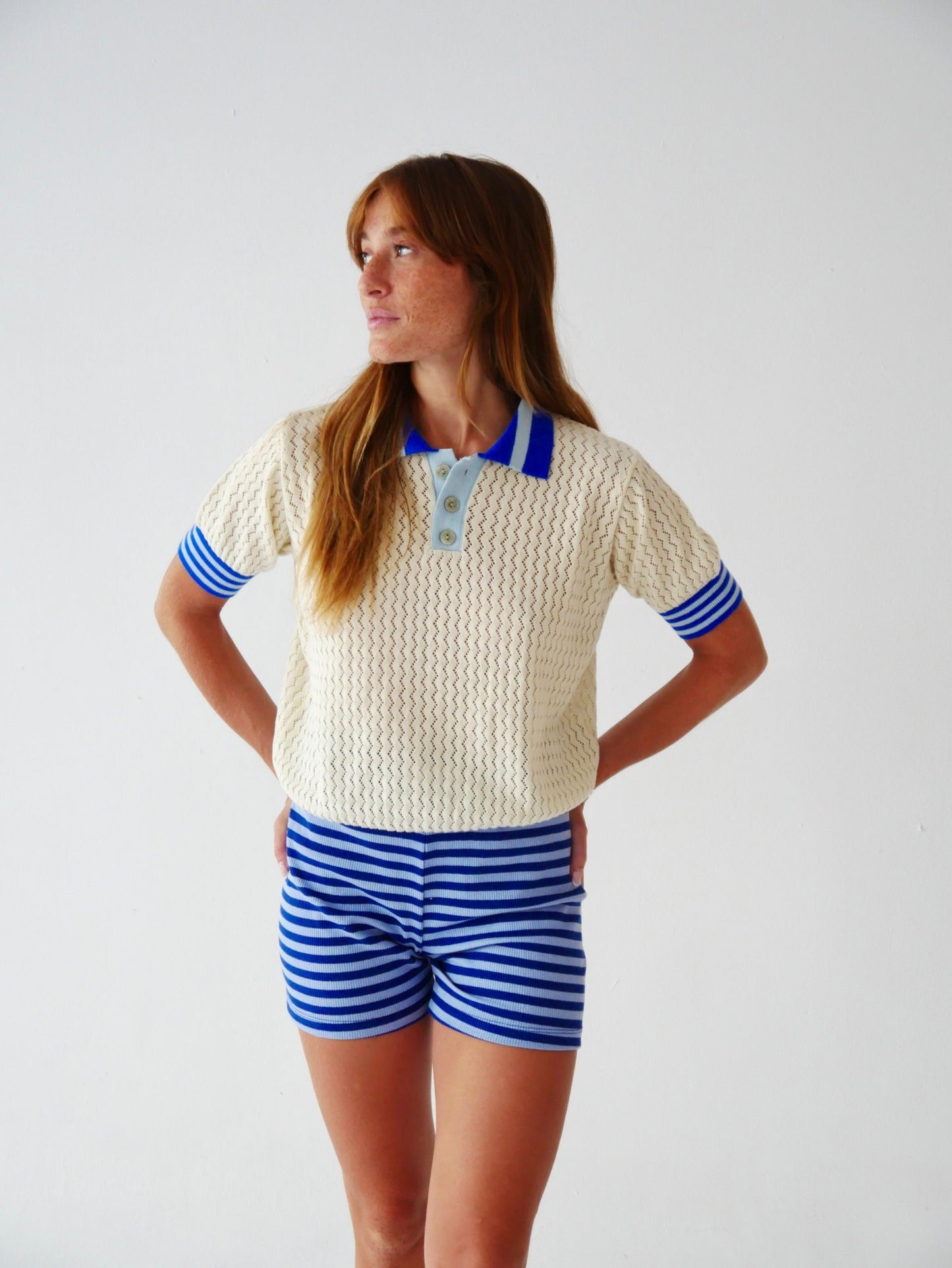 Short Núria Celeste y Azul
