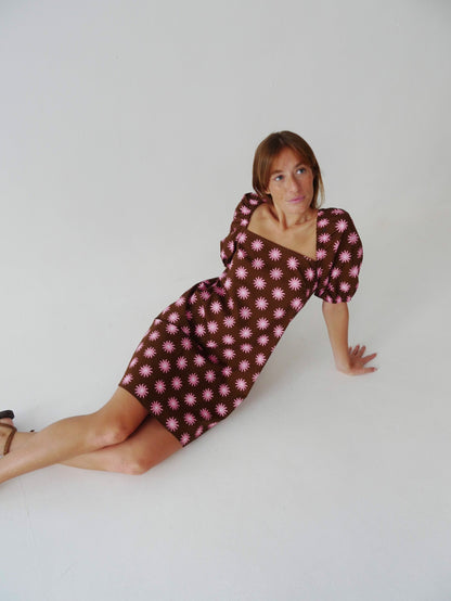 Vestido Bruna Sol Marrón y Rosa