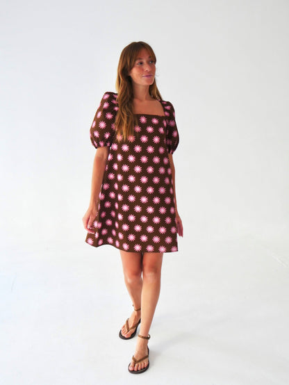 Vestido Bruna Sol Marrón y Rosa