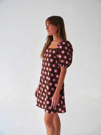 Vestido Bruna Sol Marrón y Rosa