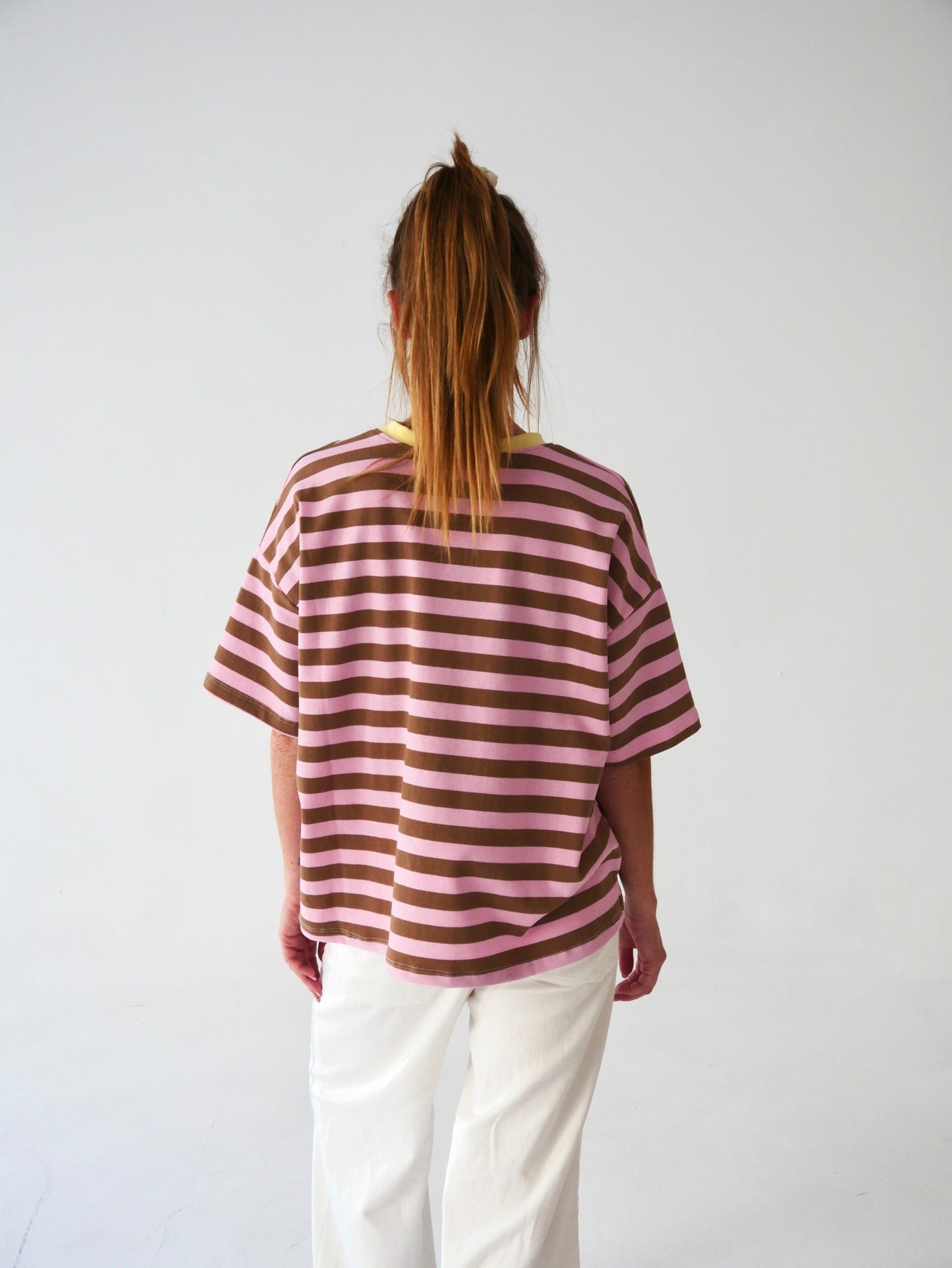 Camiseta Nunu Marrón y Rosa
