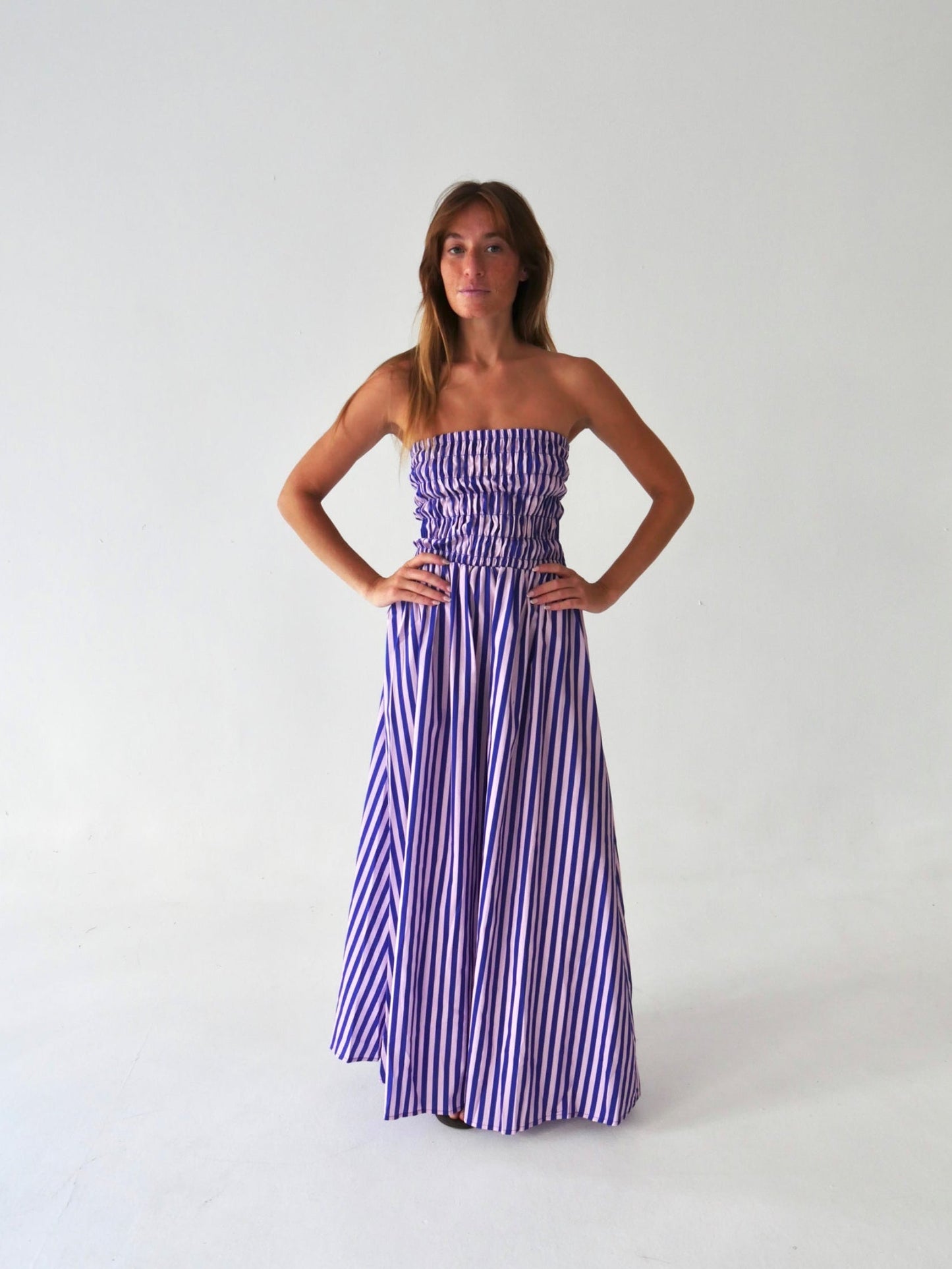 Emily Blue and Pink Striped Dress