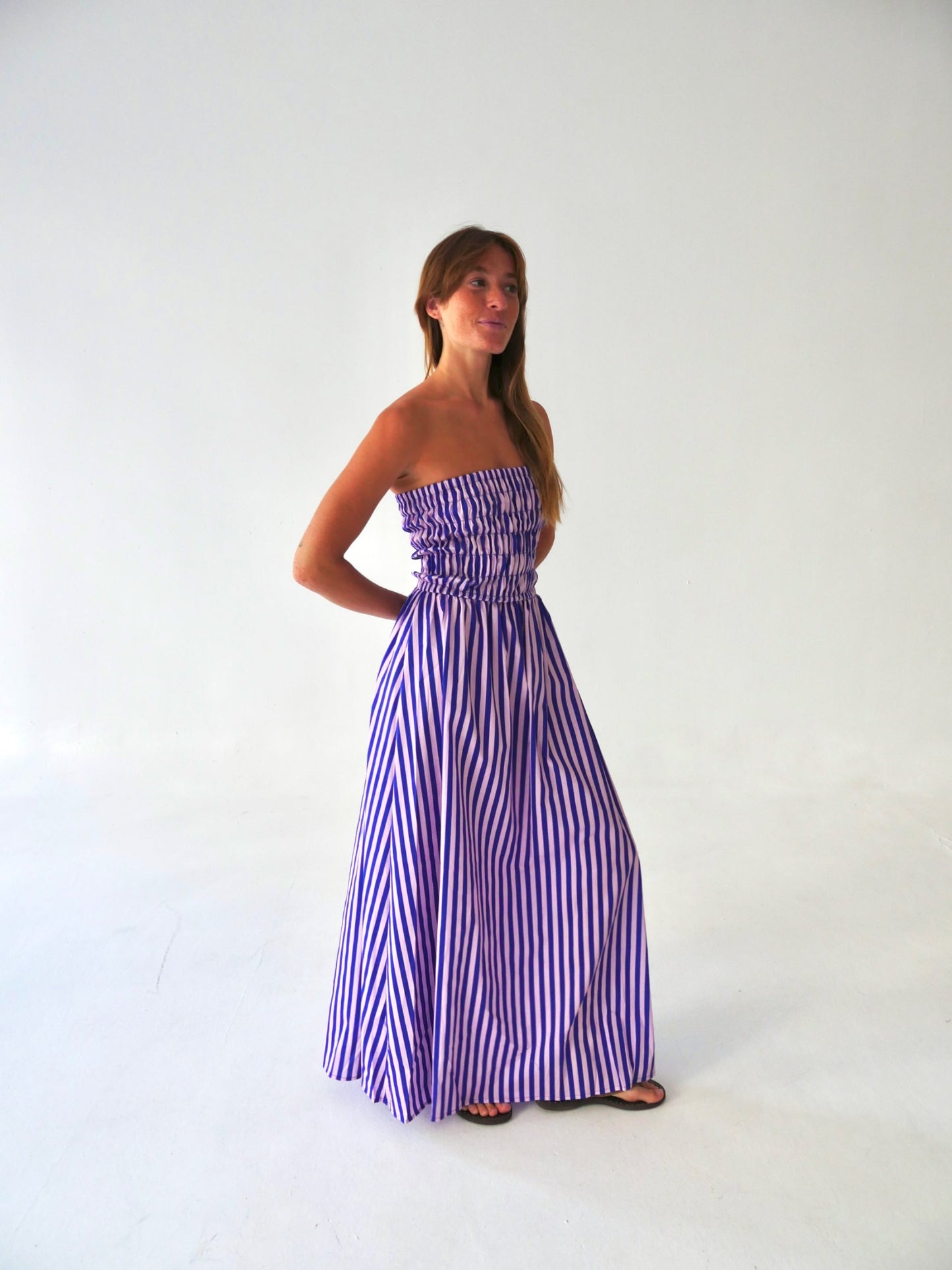 Emily Blue and Pink Striped Dress