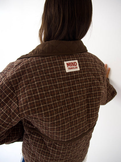 Brown Plaid Military Jacket