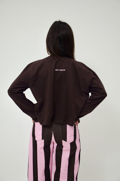Camiseta Ágata Manga Larga Marrón