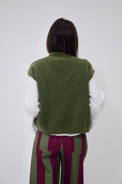 Chaleco Lucy Kaki y Burgundy
