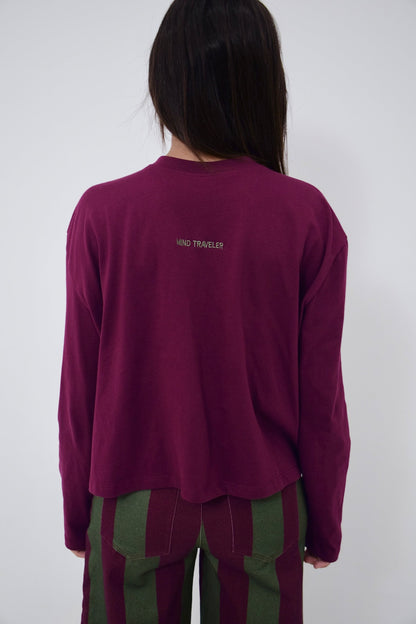 Camiseta Ágata Manga Larga Burgundy