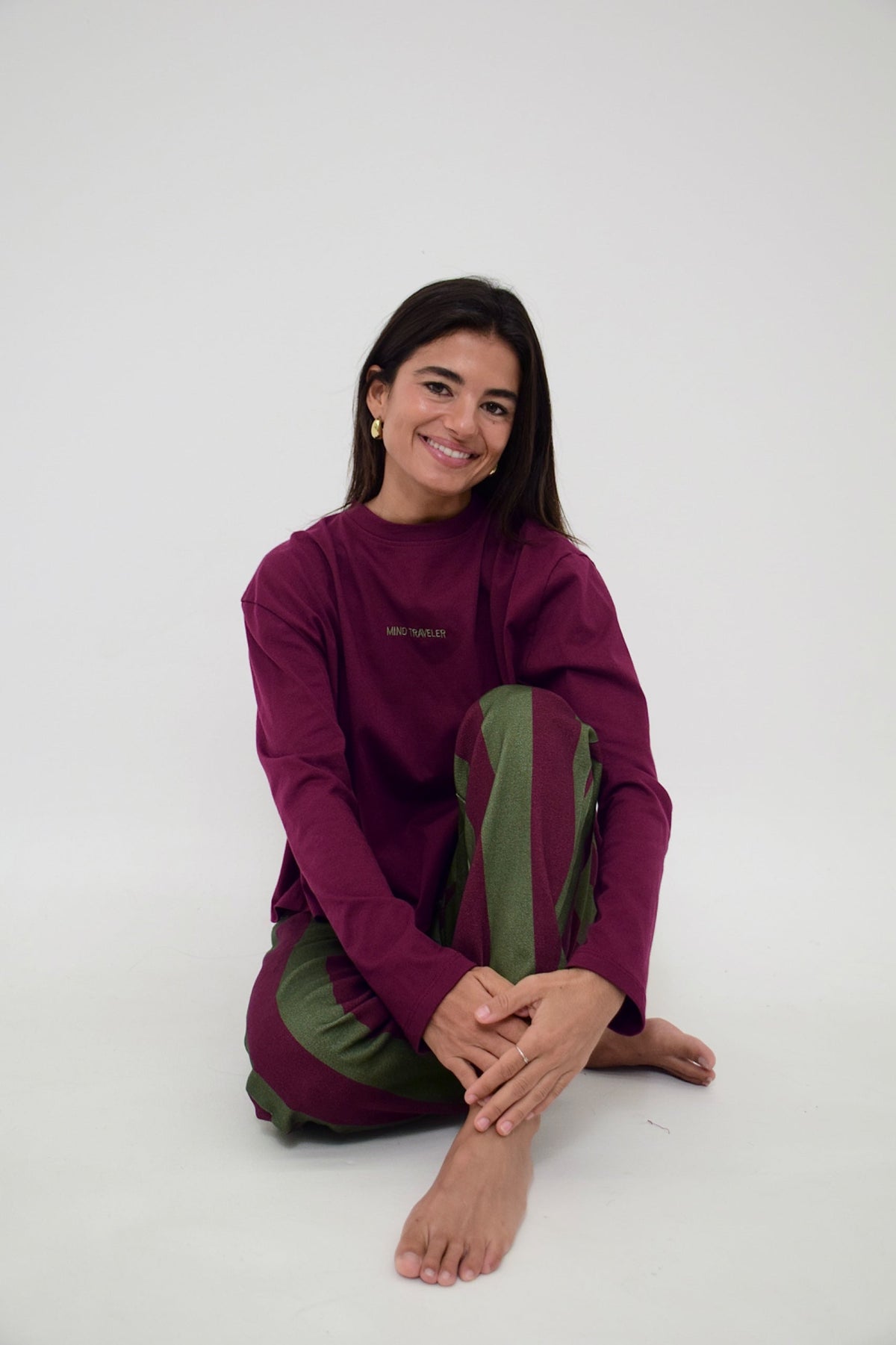 Camiseta Ágata Manga Larga Burgundy