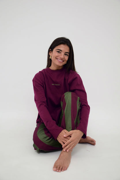 Camiseta Ágata Manga Larga Burgundy
