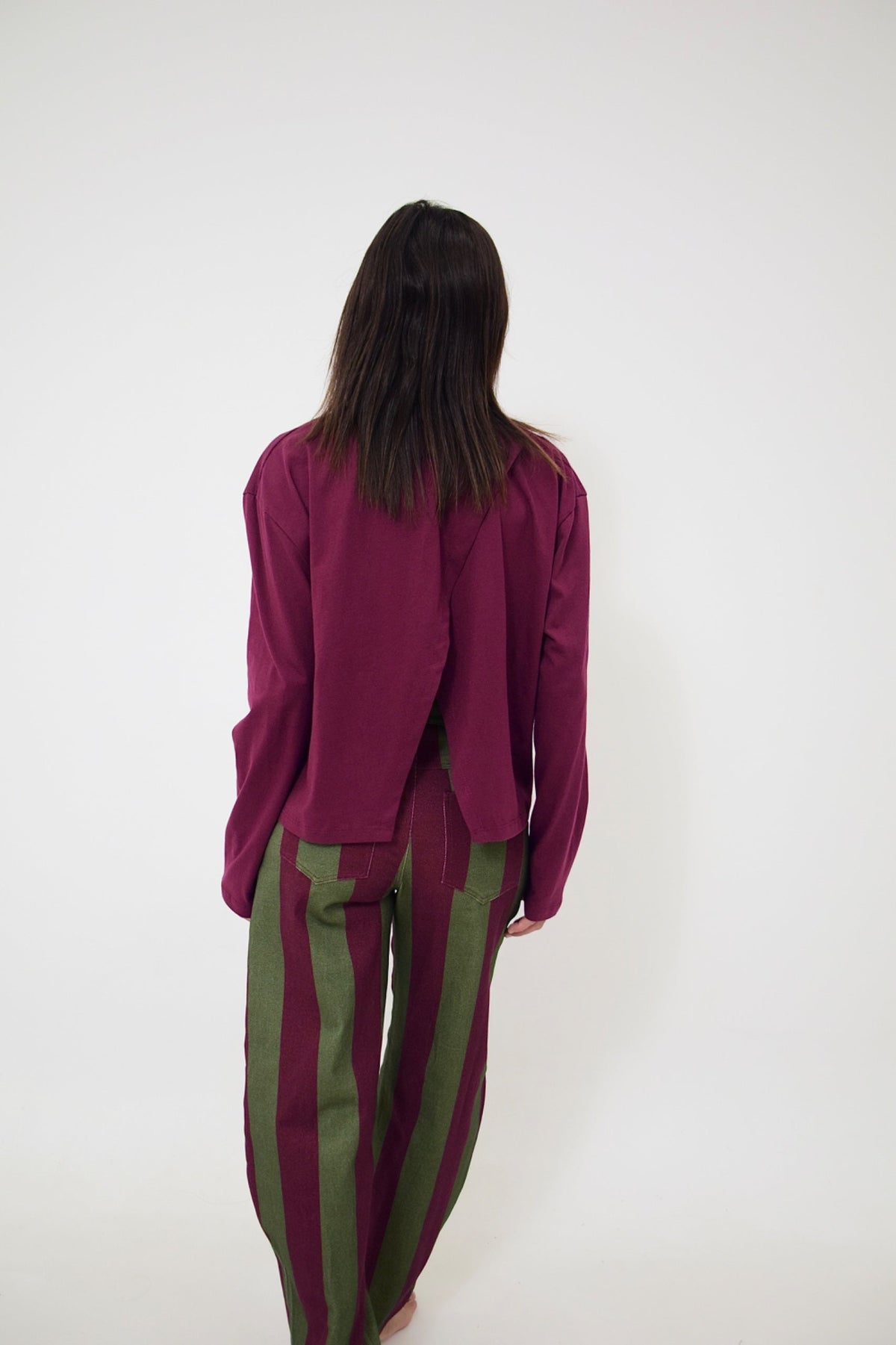 Camiseta Ágata Manga Larga Burgundy