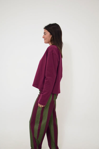 Camiseta Ágata Manga Larga Burgundy