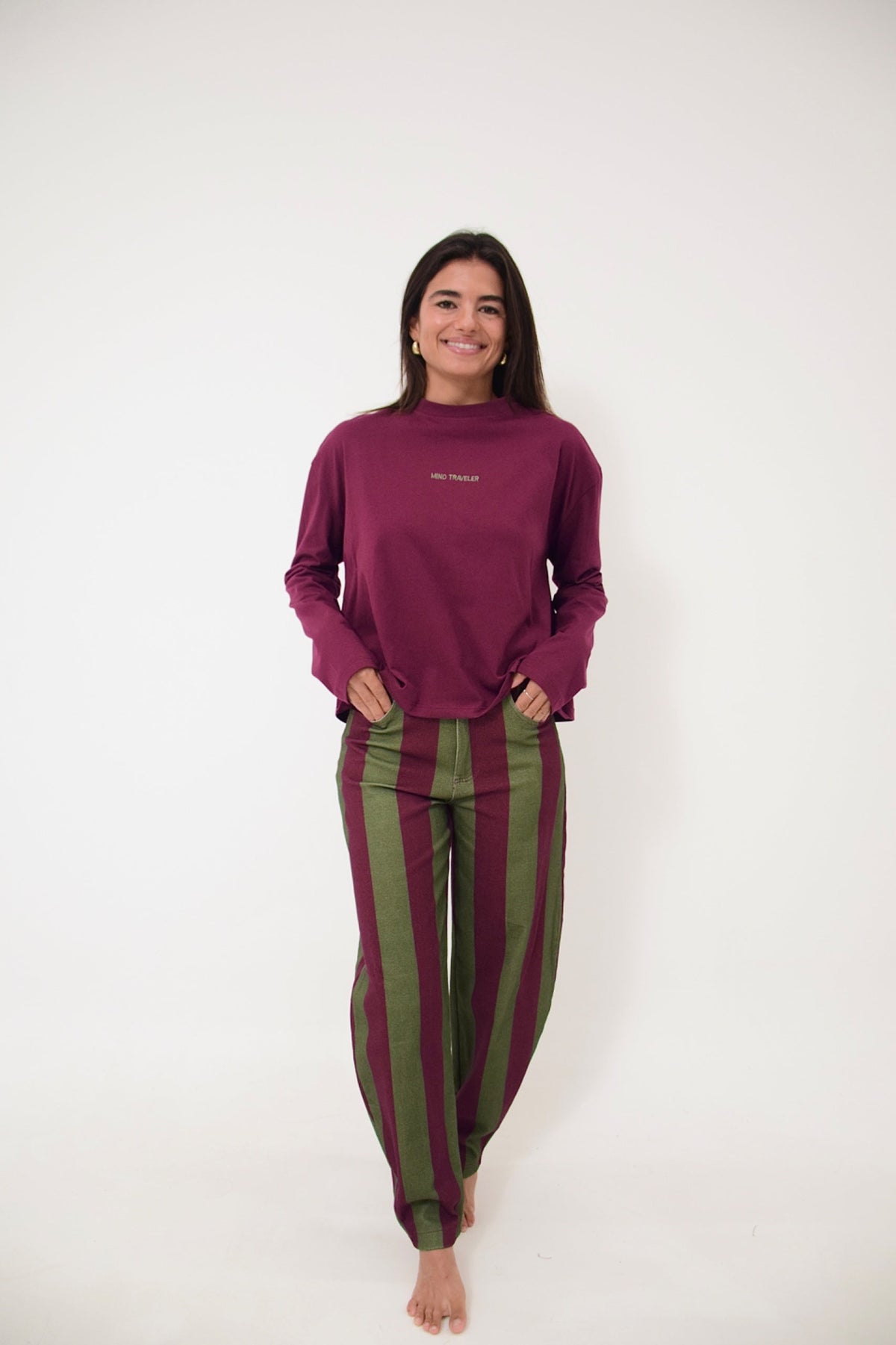 Camiseta Ágata Manga Larga Burgundy
