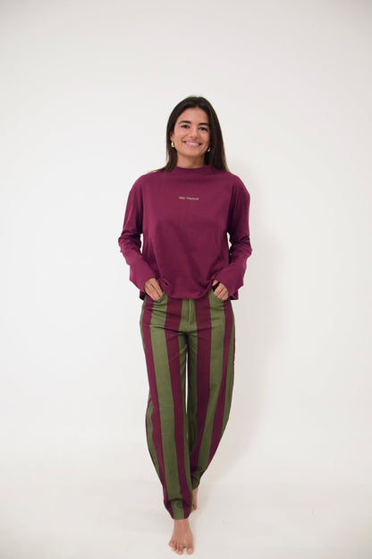 Camiseta Ágata Manga Larga Burgundy