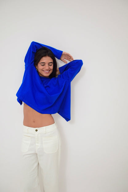 Camiseta Ágata Manga Larga Azul